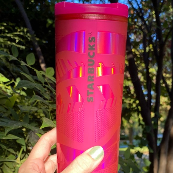 SOLD - Limited edition fuchsia Starbucks holiday 2021 tumbler - Picture 3 of 9